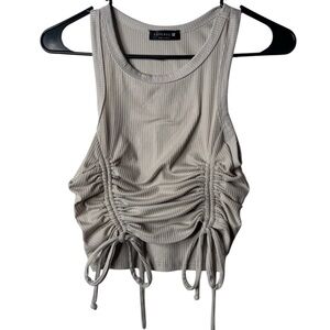 Peppermayo Beige Ruched Tank Top